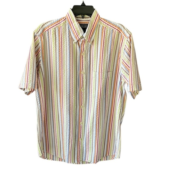 Lands' End Other - Land’s End Men’s M Seersucker Button-down Shirt Rainbow Stripe